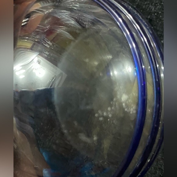 RARE Department 56 Set 4 Floating Glass Votive Holders Clear Cobalt Blue Swirl - Picture 13 of 13